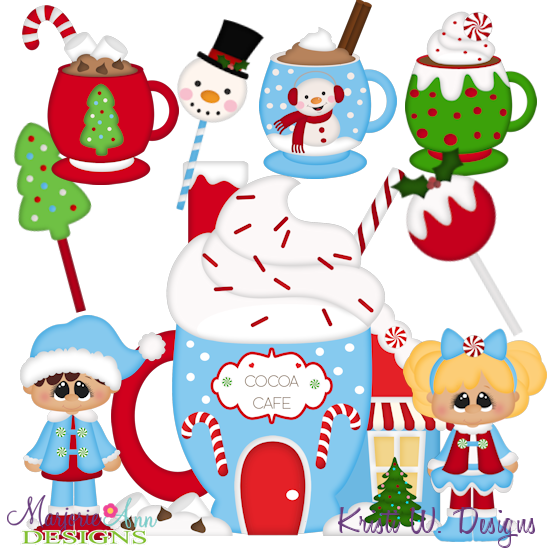 Christmas Village Cocoa Shop SVG Cutting Files Includes Clipart - Click Image to Close